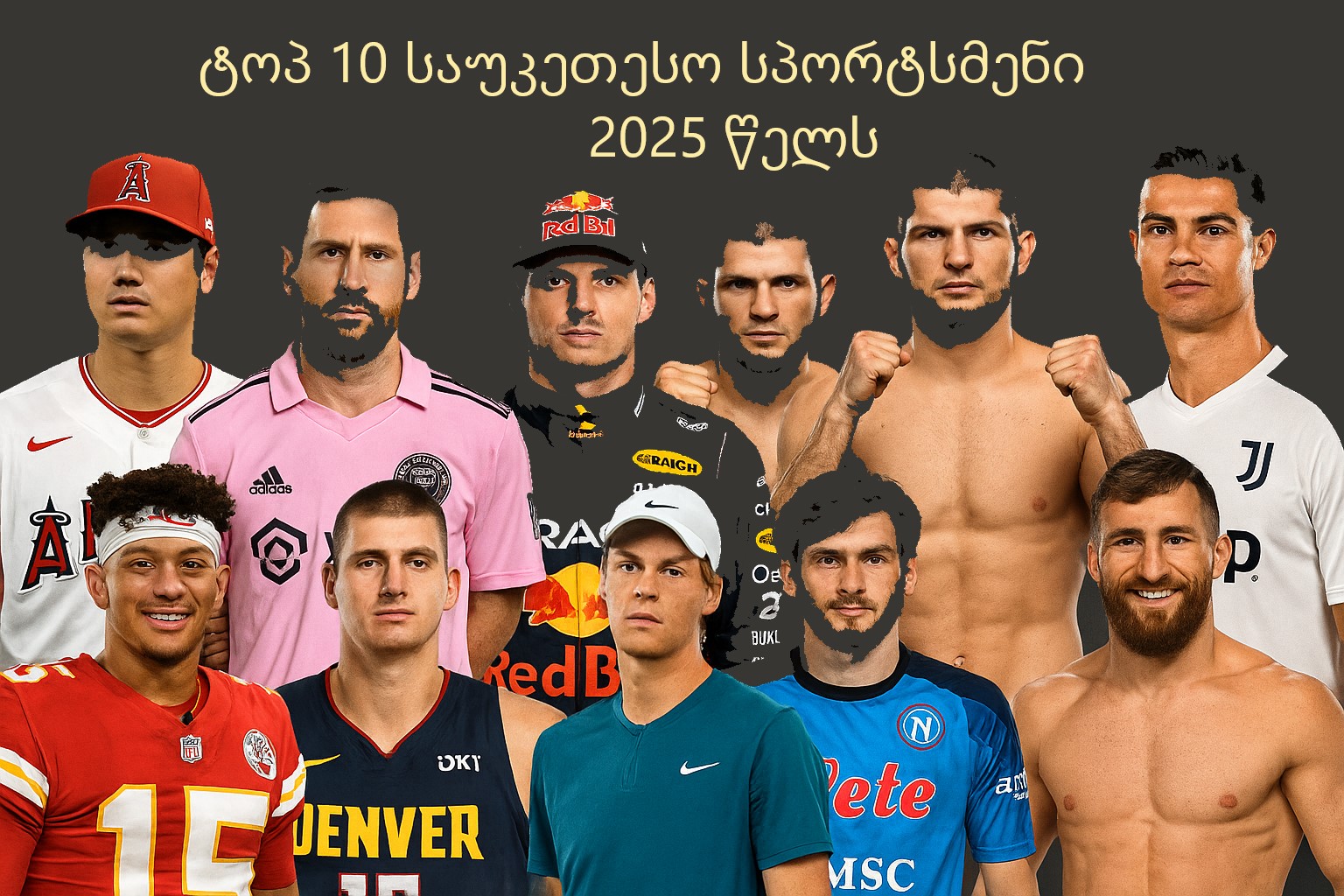 ტოპ 10 საუკეთესო სპორტსმენი 2025 წელს